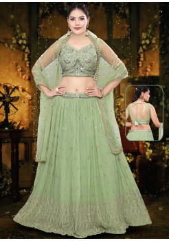 Pista Georgette Designer Lehenga